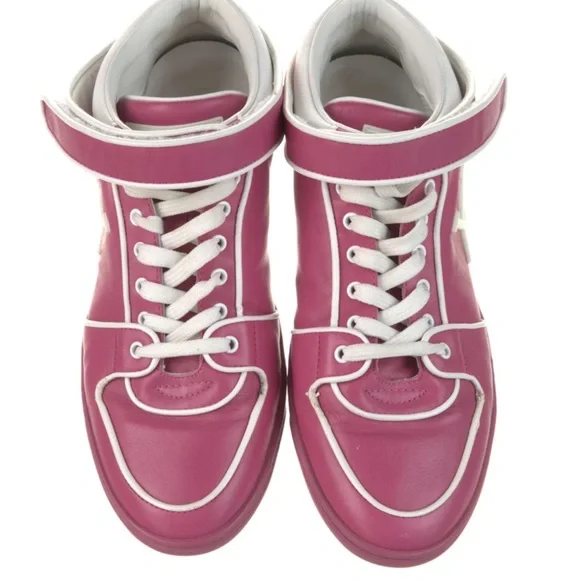 Louis Vuitton Pink & White Leather Sneakers Size 36.5/6.5! - Picture 3 of 10